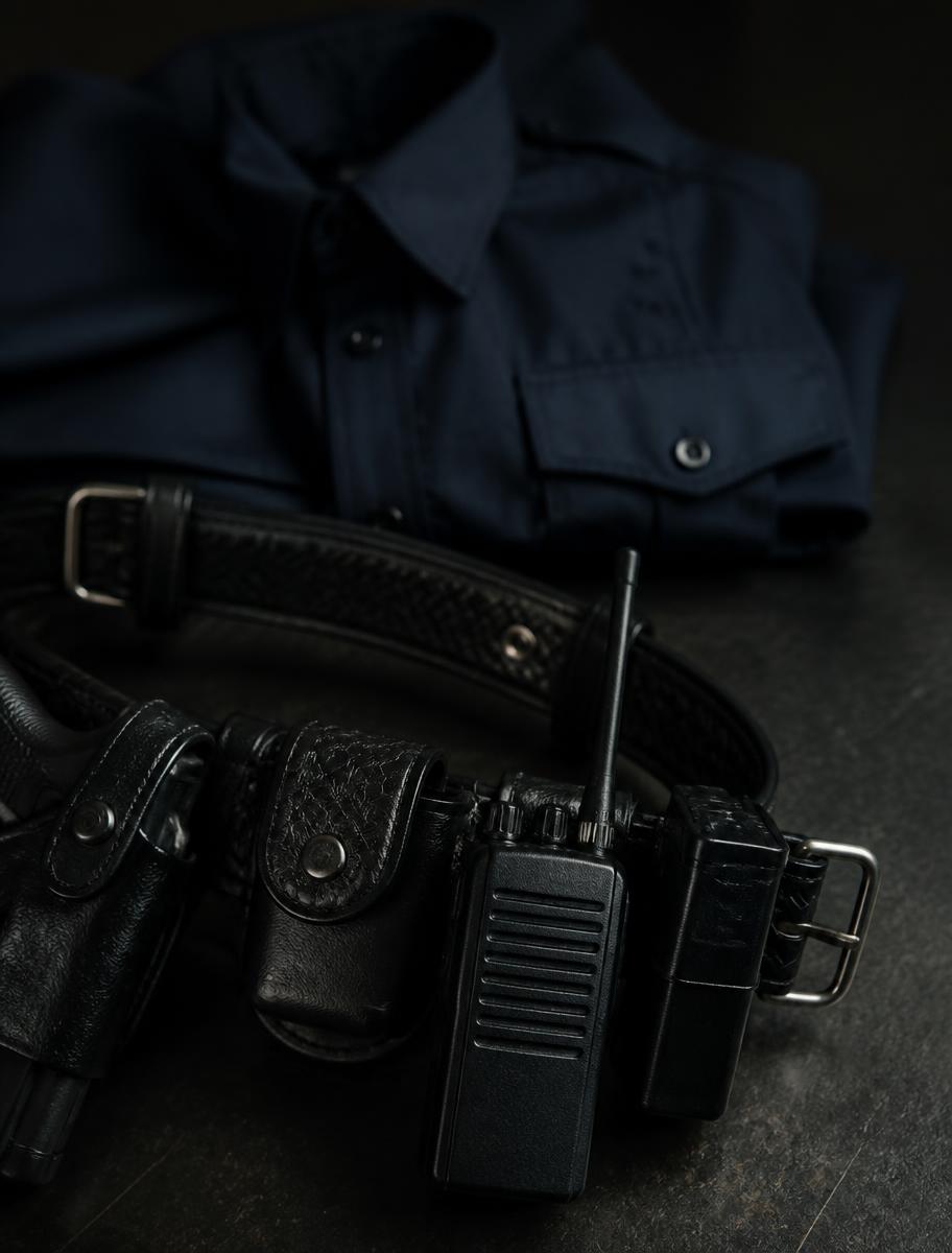 Police duty belt and uniform detail